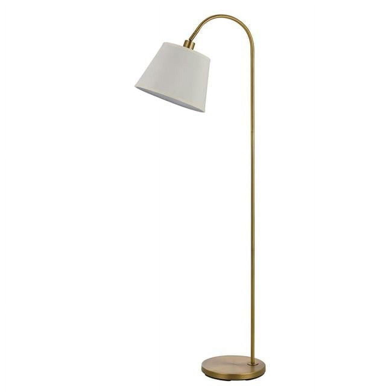 Benjara 60 Watt Metal Floor Lamp with Gooseneck Shape and Stable Base, Gold