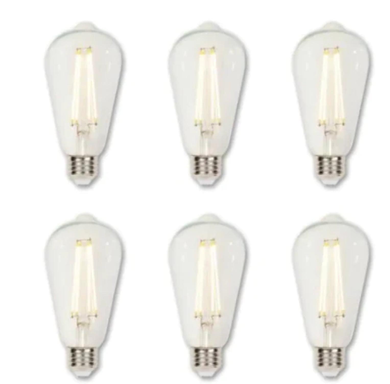 Clear 60 Watt Equivalent Dimmable LED Filament Bulb 6-Pack