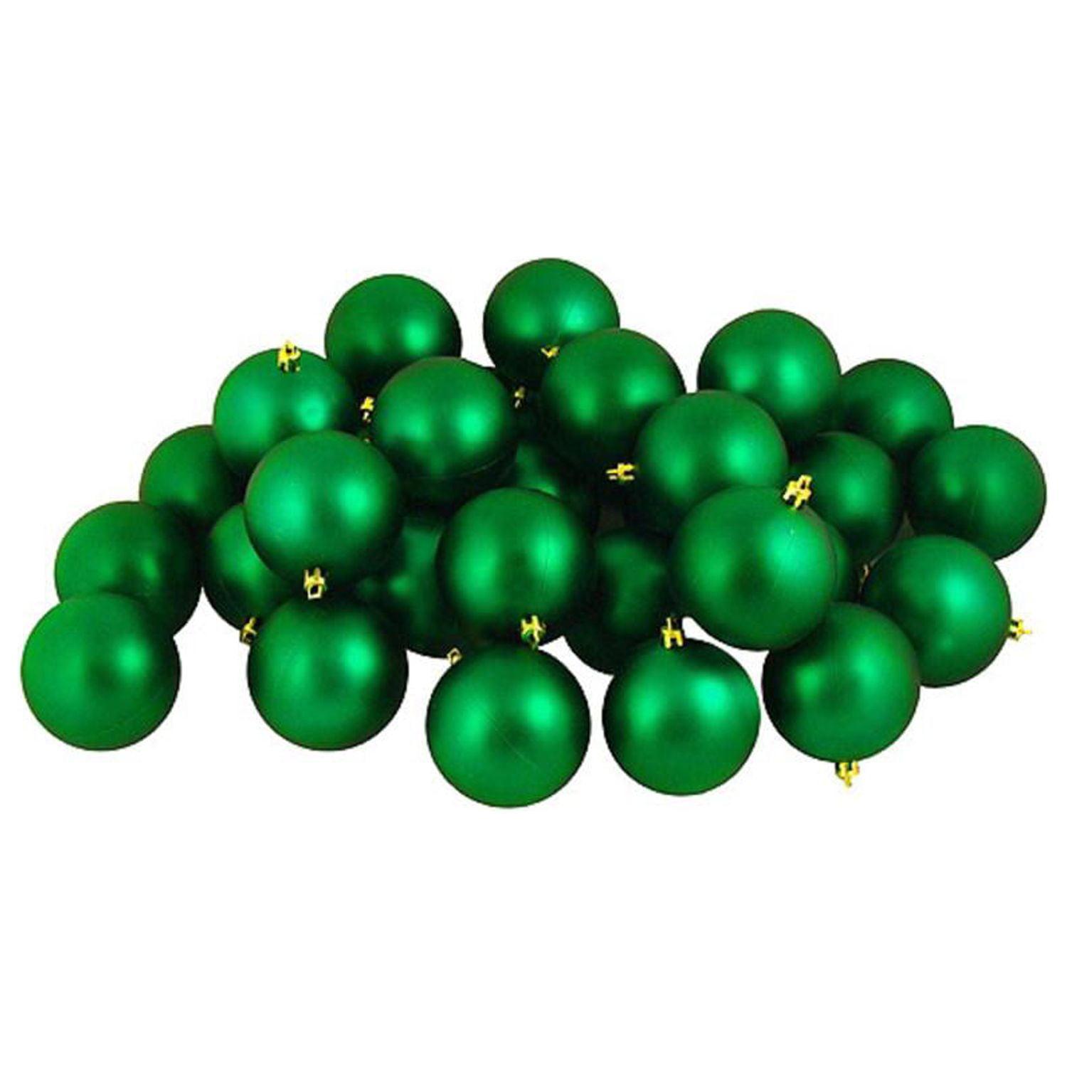 60ct Xmas Green Shatterproof Matte Christmas Ball Ornaments 2.5" (60mm)