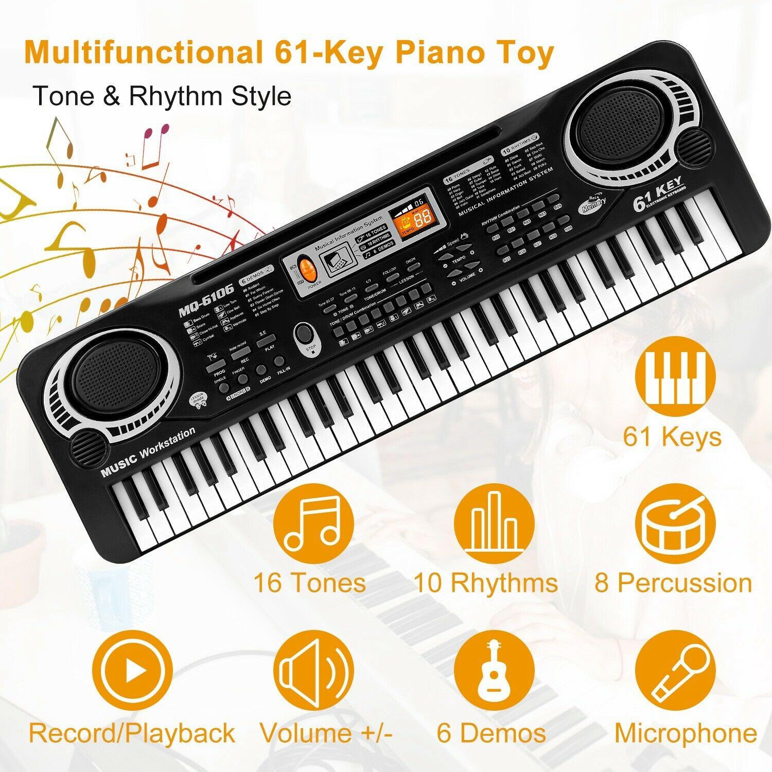 iMounTEK iMounTEK 61-Key Kids Electronic Keyboard with Microphone Multifunctional Music Toy