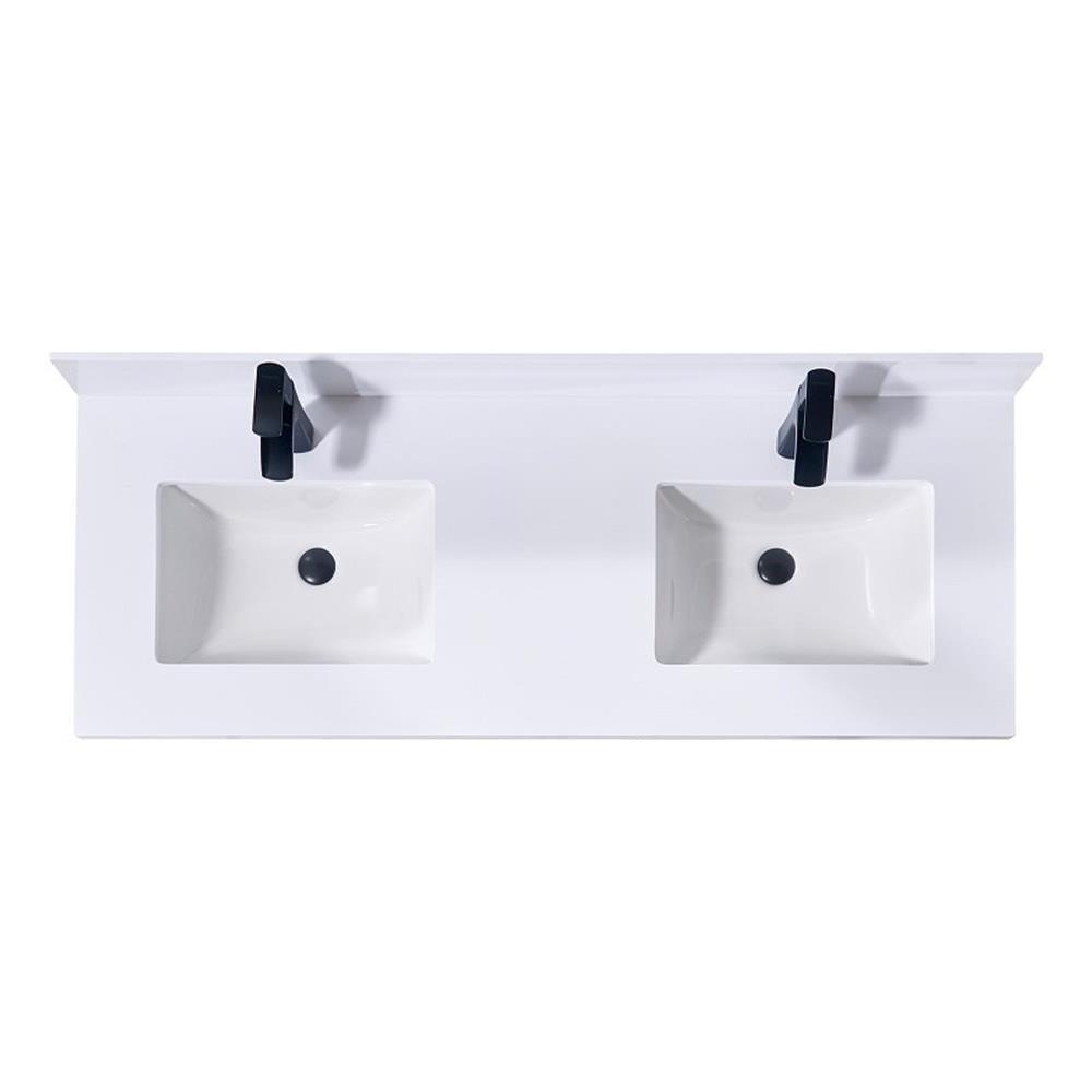 61'' Stone Double Bathroom Vanity Top with Sink