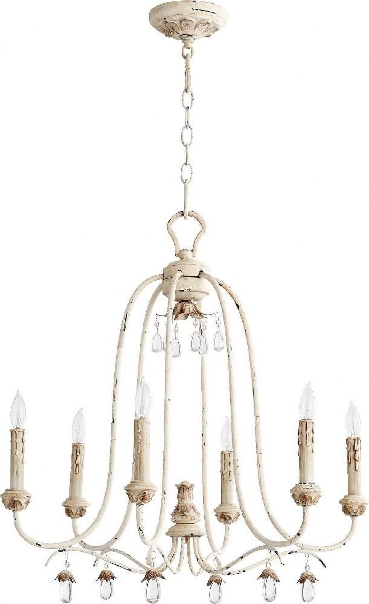 Venice Elegance 27" White Transitional 6-Light Chandelier