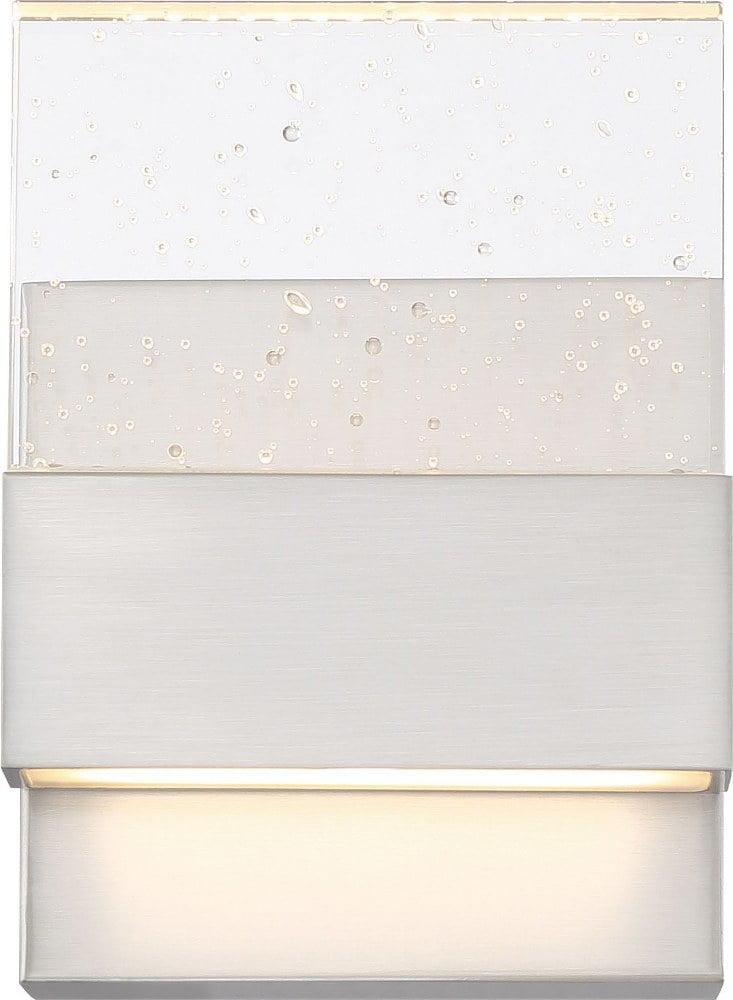 62/1501-Nuvo Lighting-Ellusion-15W 1 LED Small Wall Sconce-4.75 Inches Wide by 6.38 Inches High-Polished Nickel Finish