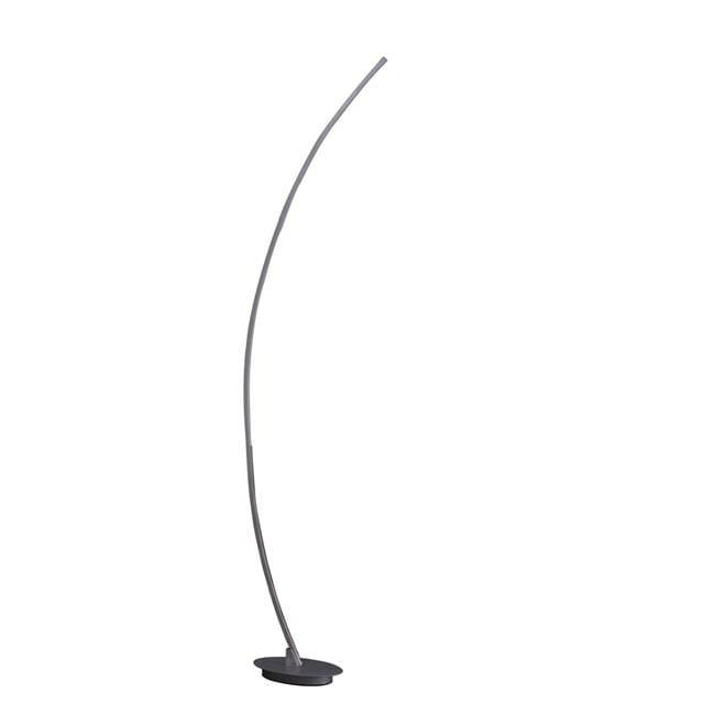 62.25" Modern Arc Metal Tube Floor Lamp (Includes LED Light Bulb) Silver - Ore International