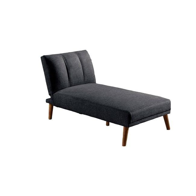 62 in. Dora Modern Adjustable Chaise Lounger with Channel Tufting, Black