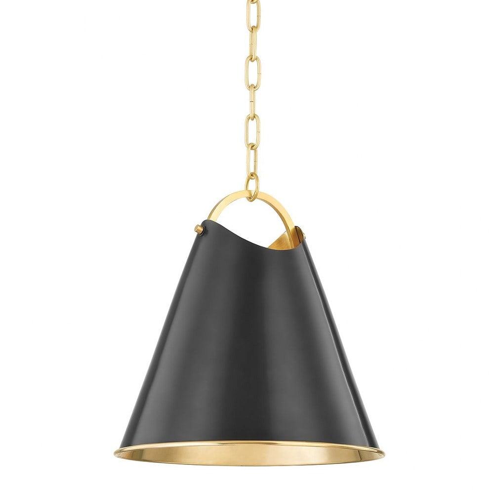 Burnbay Aged Old Bronze 1-Light Metal Shade Pendant