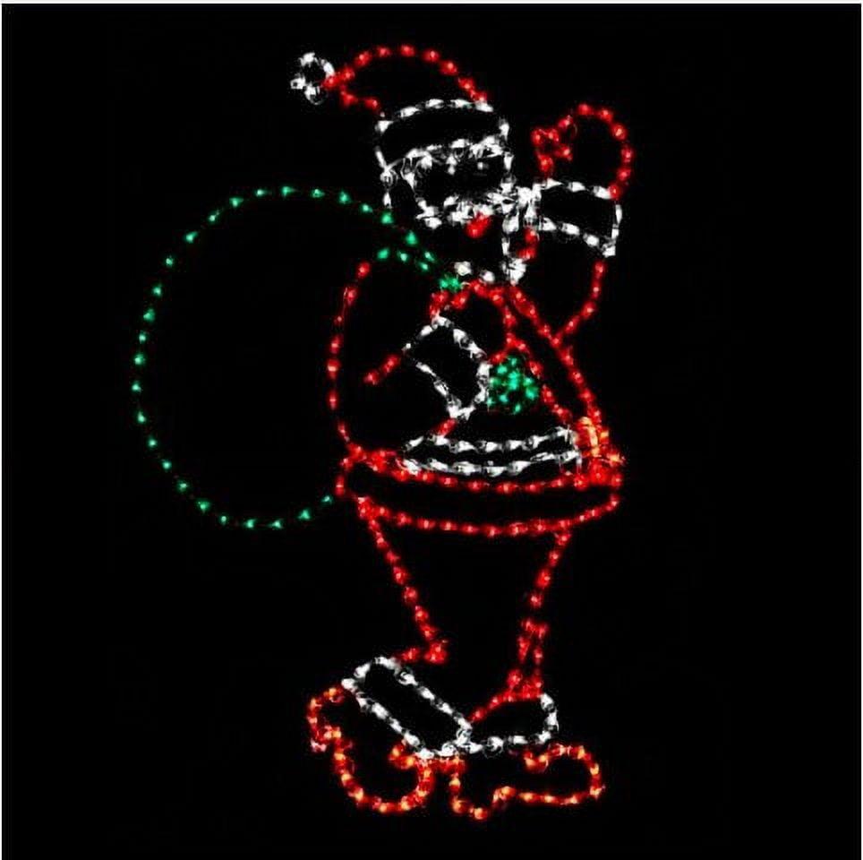 63 in. Holidynamics Christmas LED Lighted Santa with Bag 221-Light Count Christmas Decoration