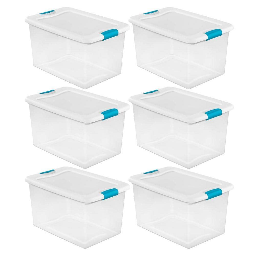 Sterilite Plastic Clear Stackable Latching Storage Box Container