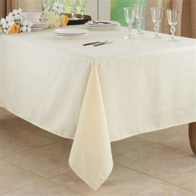 Saro Lifestyle Solid Color Everyday Tablecloth, Ivory, 65" x 104"