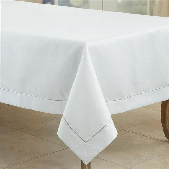 Saro Lifestyle Solid Color Everyday Tablecloth, White, 65" x 104"