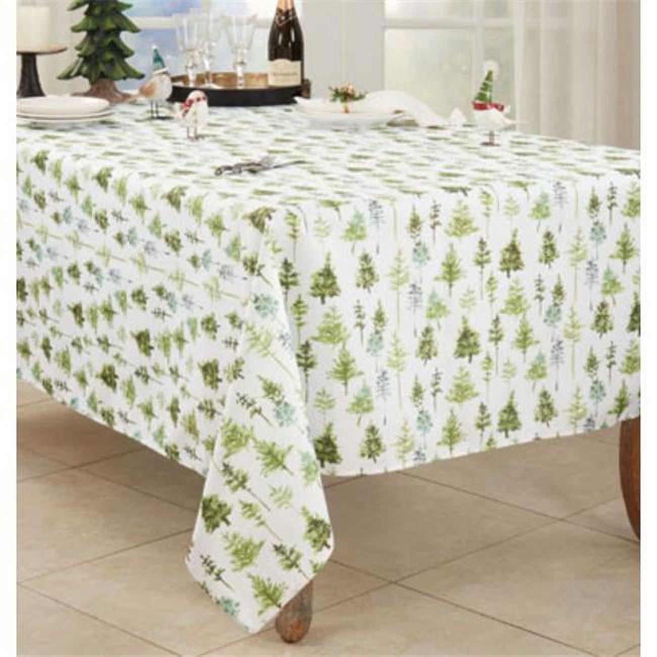 Saro Lifestyle Winter Tablecloth With Forest Trees Design