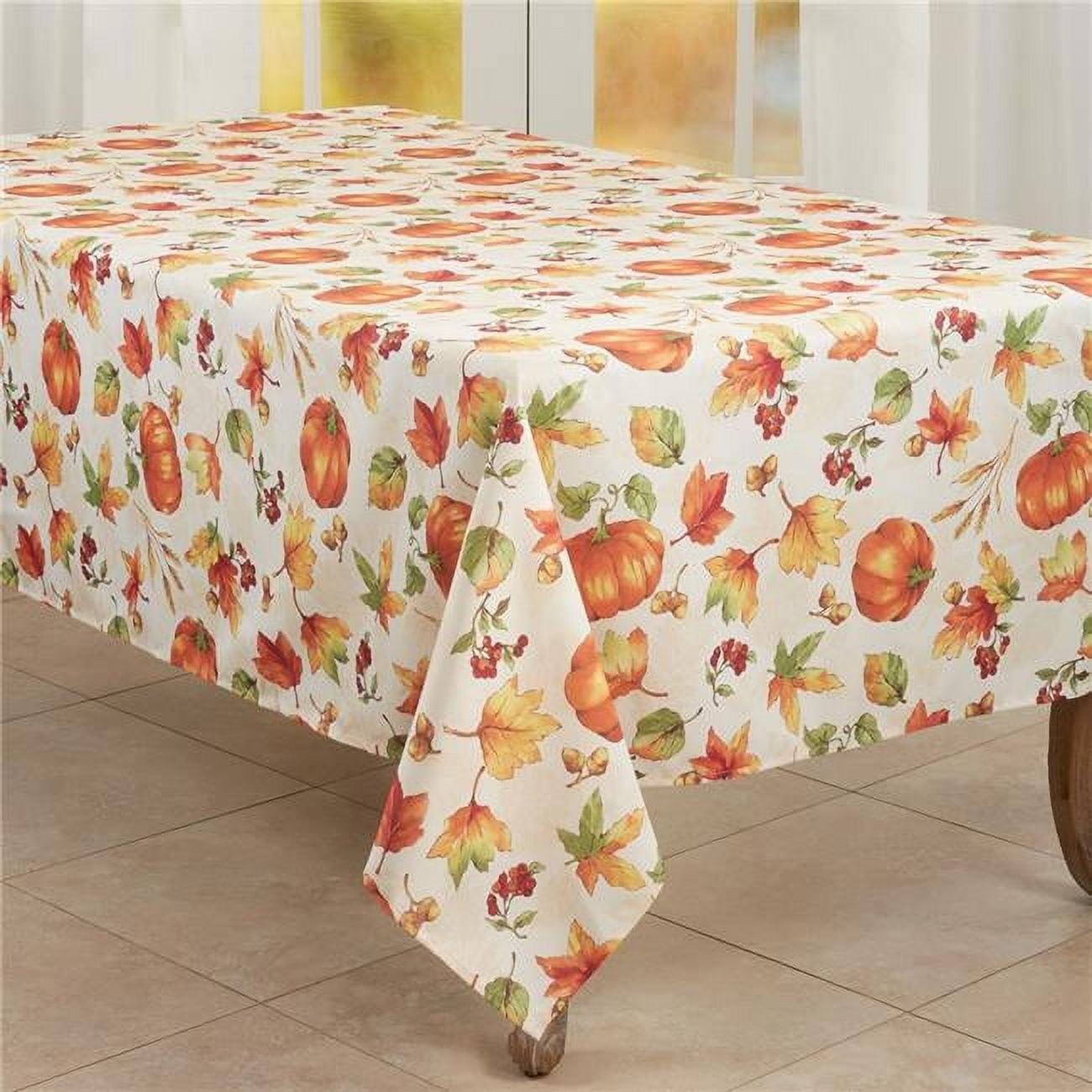 65 x 160 in. Fall Pumpkin Oblong Polyester Tablecloth, Orange