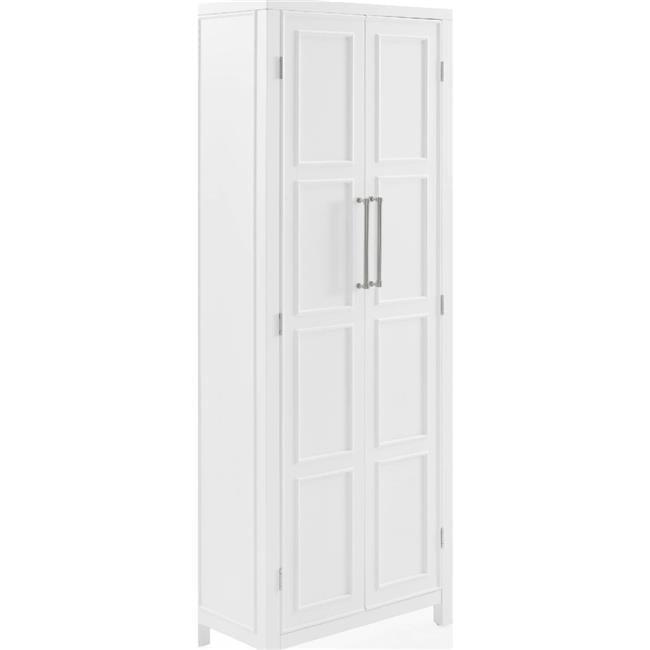 Crosley Cutler Storage Pantry White : Modern Farmhouse Style, 4 Fixed & Adjustable Shelves, MDF Wood Veneer, 65" Height