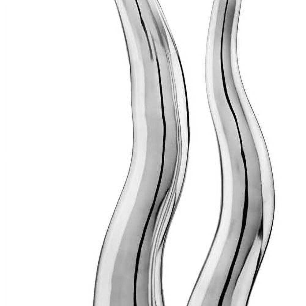 Modern Day Accents Curva Tall Set of 2, Silver, Aluminum, Contemporary, Modern, Wiggly, Popular, Glam, Floor Standing, Lg 6 32, Sm Vase: 5‚Äù x 3.5‚Äù x 24