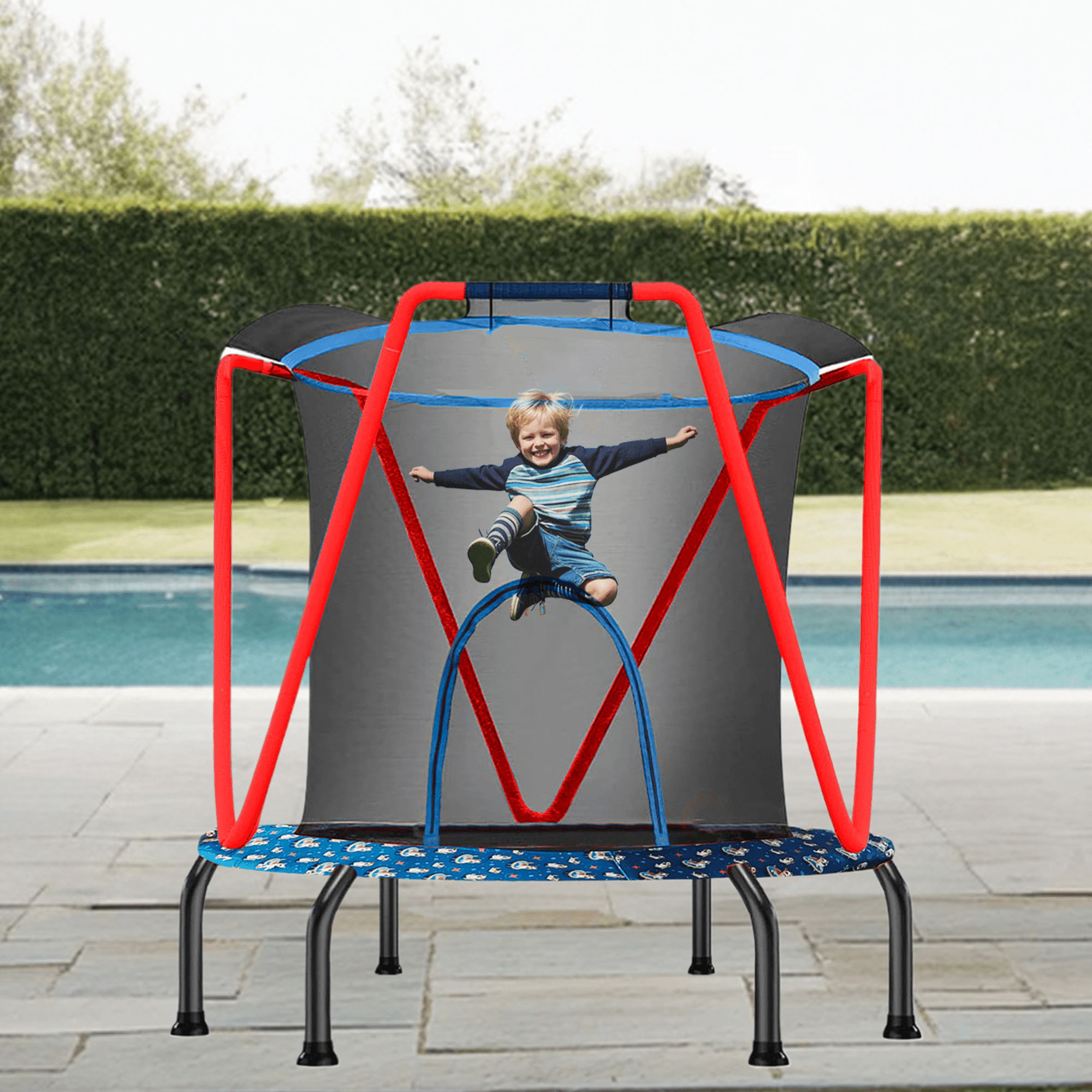Ceballos 66'' Trampoline For Kids Toddler Indoor Outdoor Small Trampolines For Baby With Heighten Net No-Gap Design For Kids