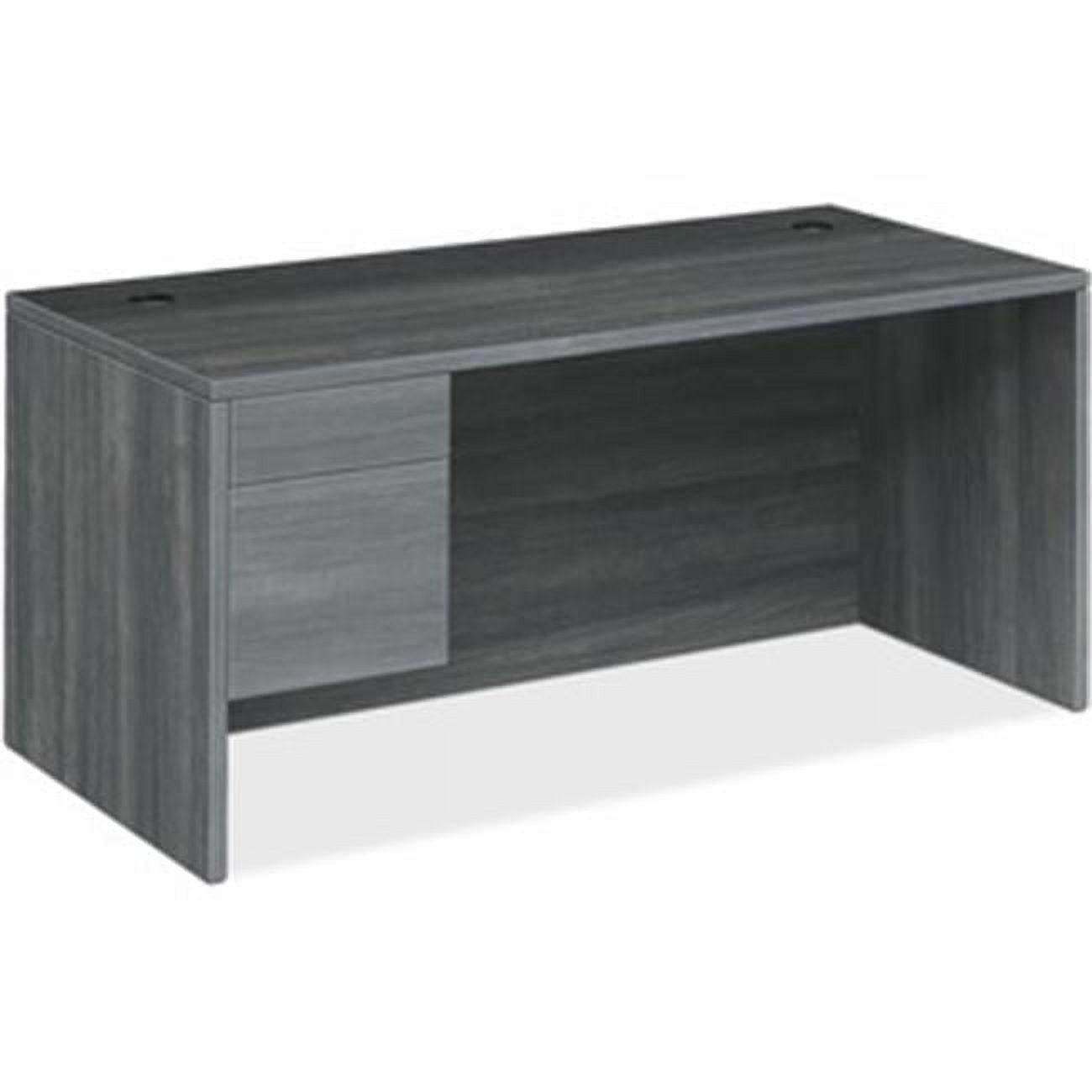 HON 10500 Series Left-Pedestal Desk 66" x 30" x 29.5" - 2 x Box Drawer(s), File Drawer(s) - Single Pedestal on Left Side - Material: Wood, Laminate, Particleboard - Finish: Sterling Ash Laminate