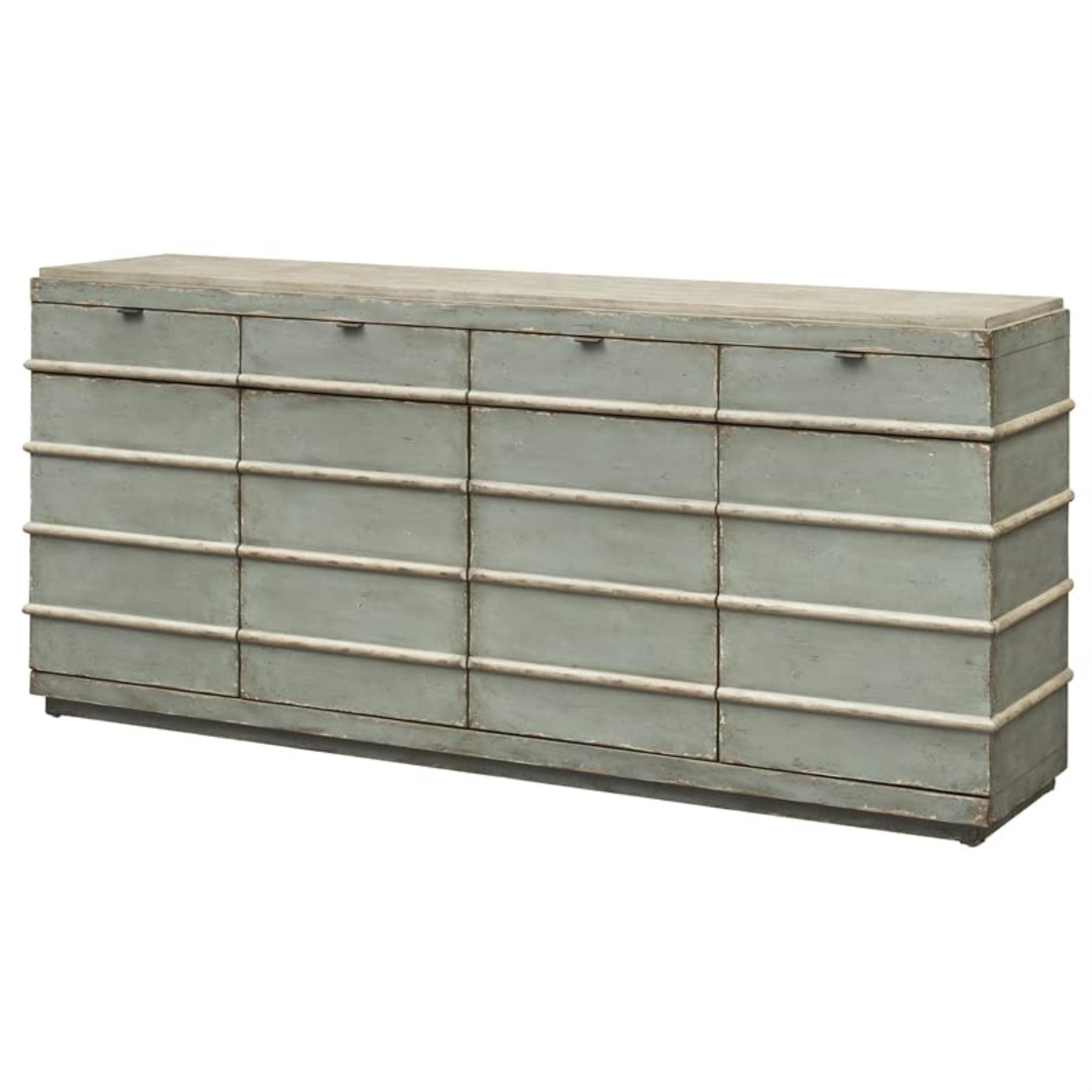 Monaco Two-Tone Blue and Cream Rustic Credenza