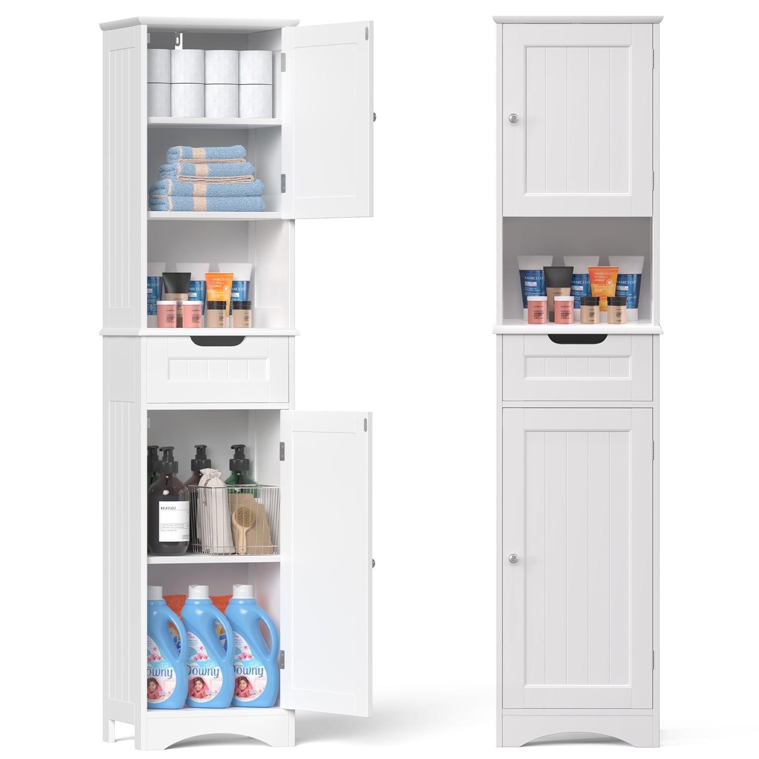 67" Tall Bathroom Storage Cabinet with Adjustable Shelves, Space-Saving Organizer for Bathroom| Kitchen| Living Room, White