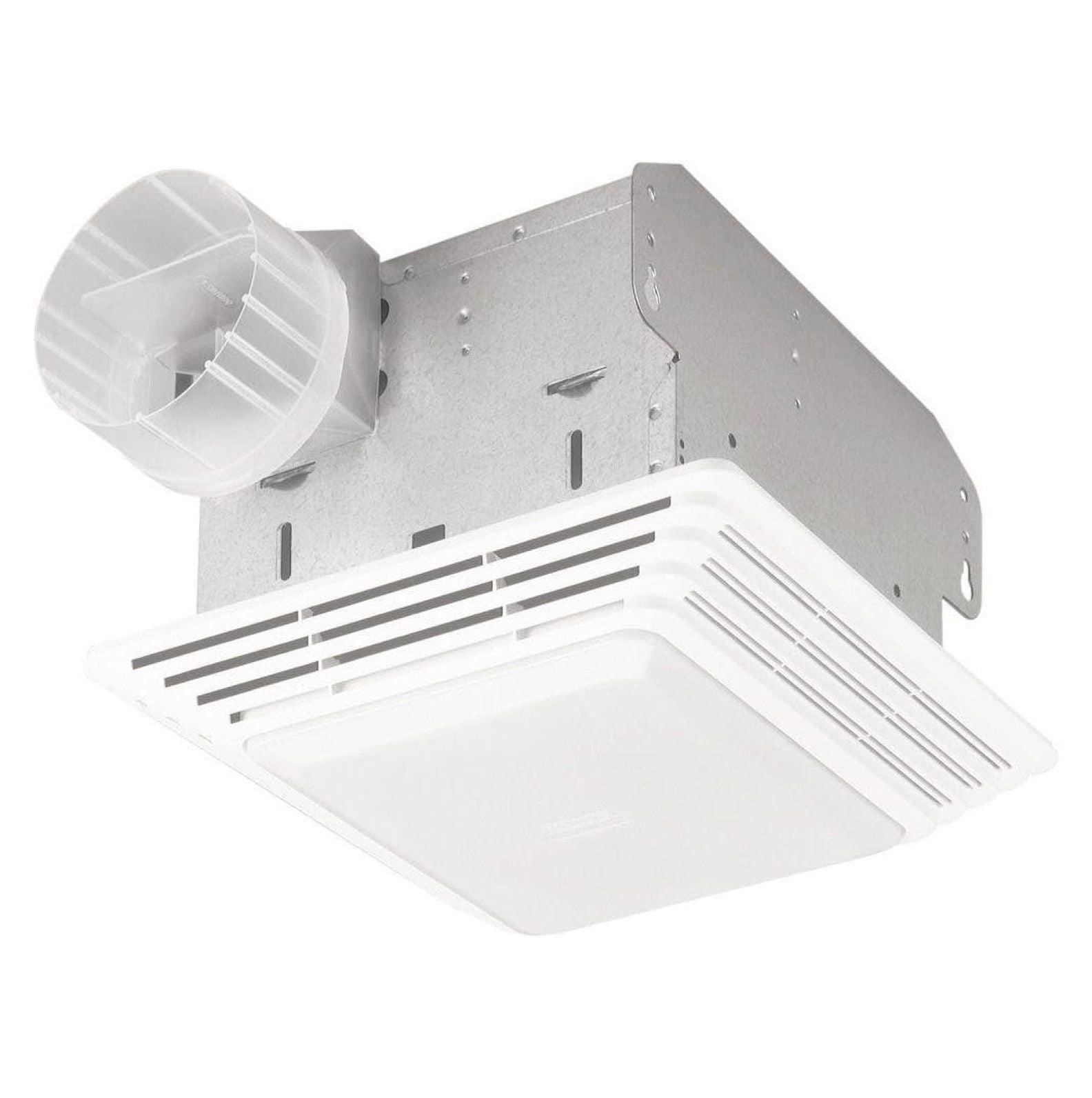 White Ceiling Mount Bathroom Exhaust Fan with Light