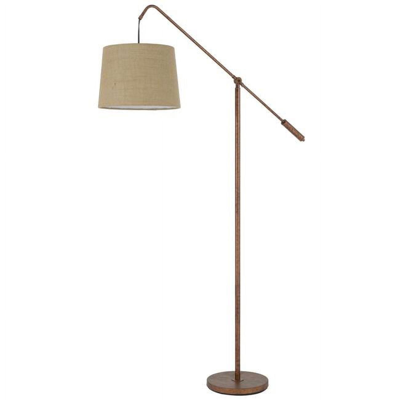 68 in. Adjustable Arc Arm Floor Lamp with Burlap Shade