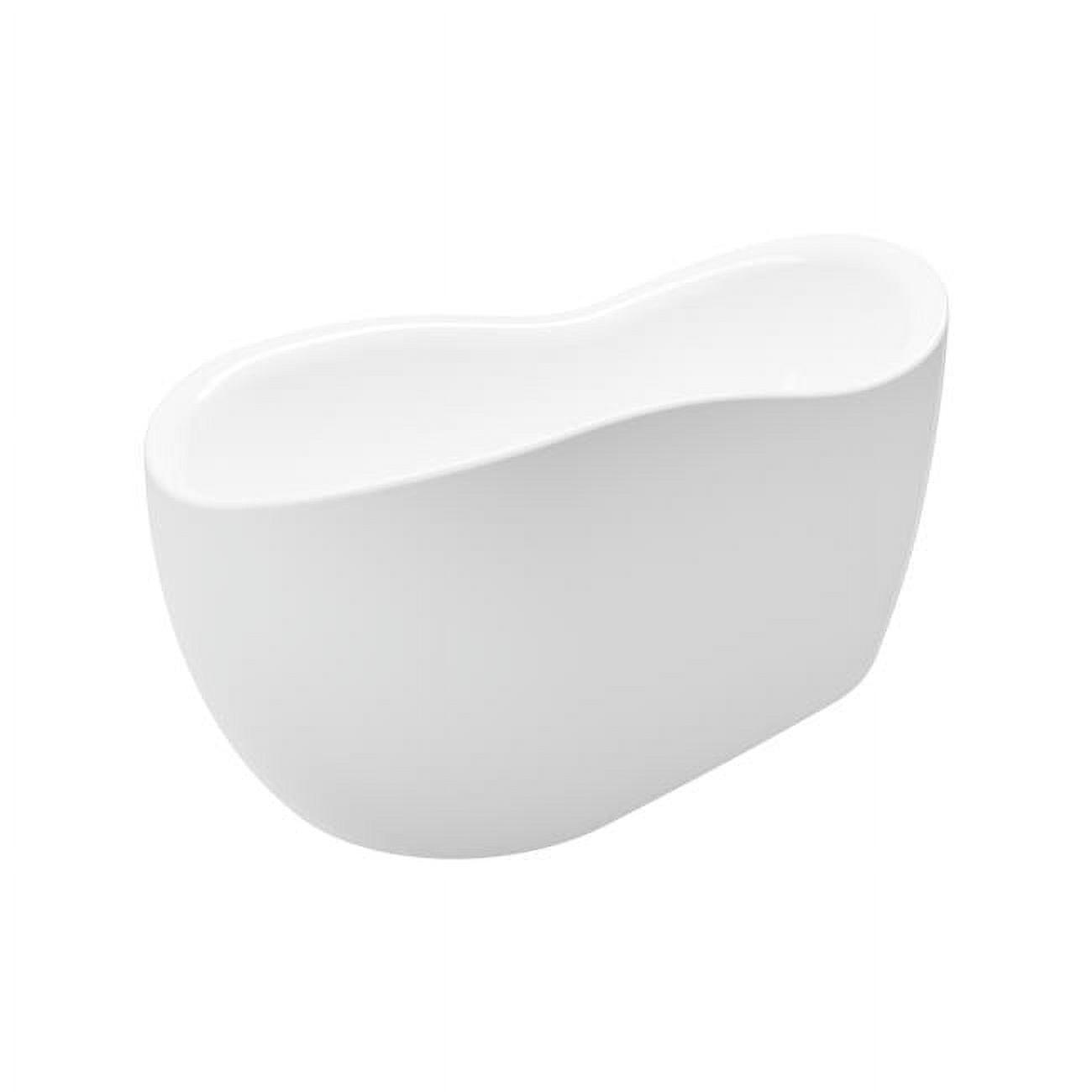 68-Inch White Acrylic Freestanding Oval Bathtub