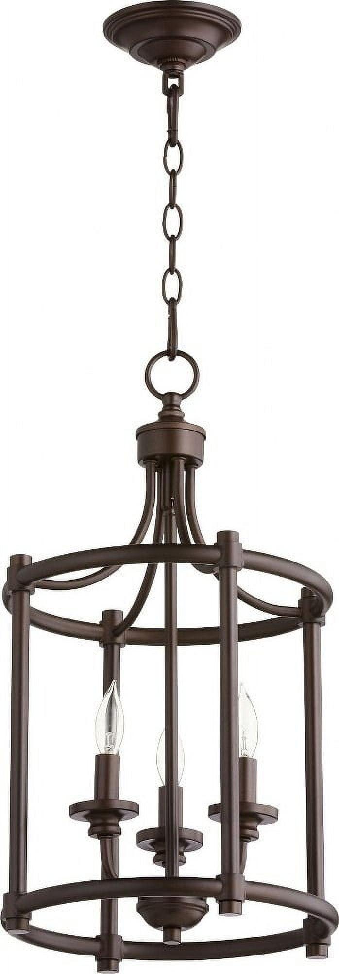 Quorum Lighting Rossington 3-Light Entry Pendant, Oiled Bronze, 12W x 21.5H, Dry Rated