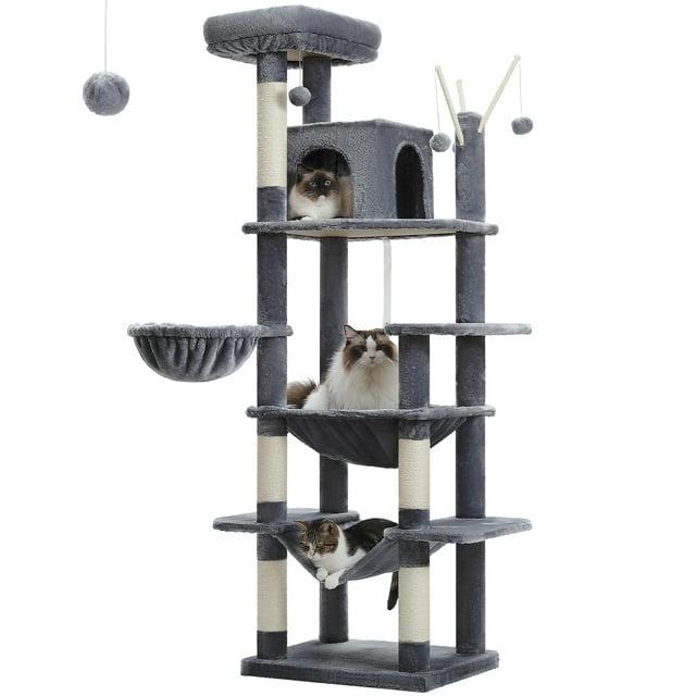 Latitude Run® 69" Tall Cat Tree Large Cat Tower With Super Big Hammock, Scratching Posts, Condo House And Large Top Perch