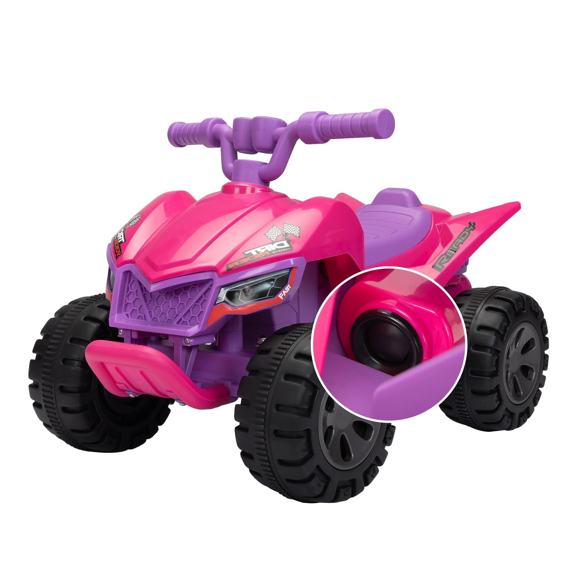 Pink 6V Kids Ride-On Quad with LED Lights and Music