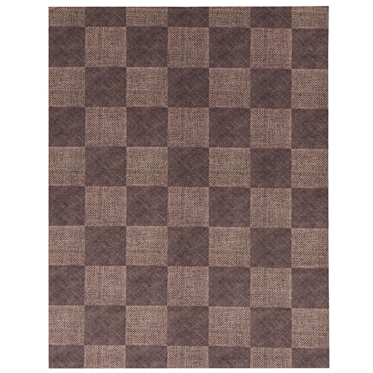 Rustic Brown/Black Synthetic 6x8ft Non-Slip Outdoor Rug