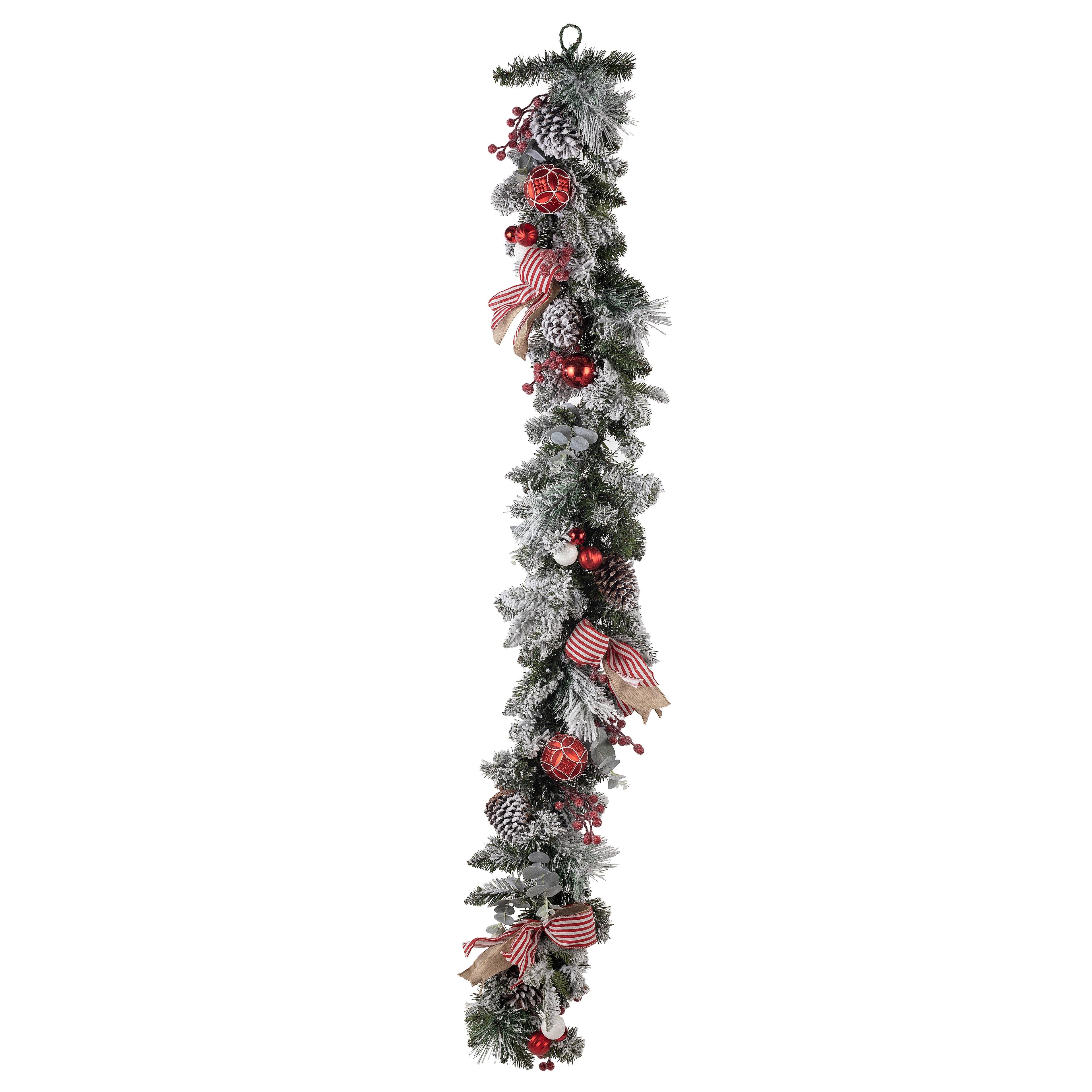 6ft. Snowy Pine & Red Berry Garland by Ashland® - Christmas Garland for Home Decor
