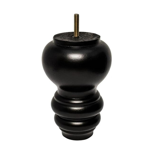 Architectural Products by Outwater L.L.C. 6 in x 4 in Solid Hardwood Round Bun Foot - 1 Piece