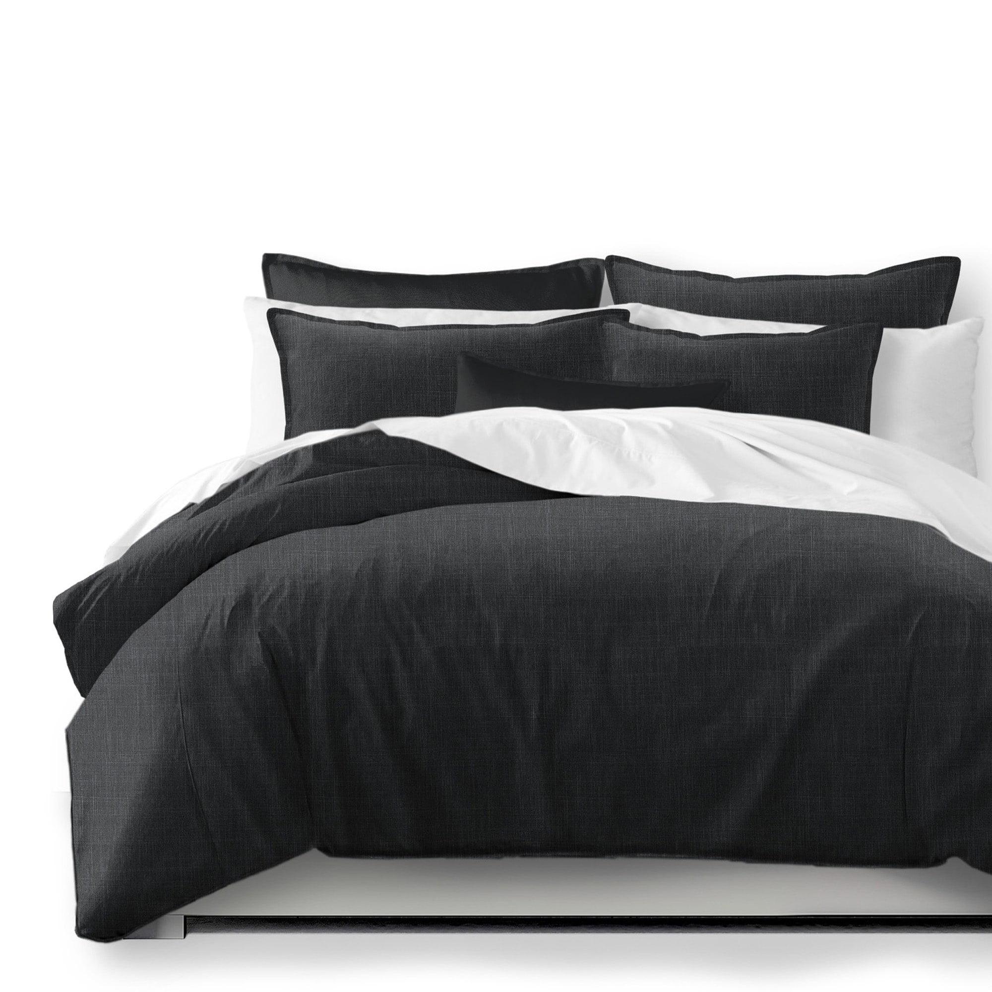 Austin Charcoal and Black King Duvet Cover Set