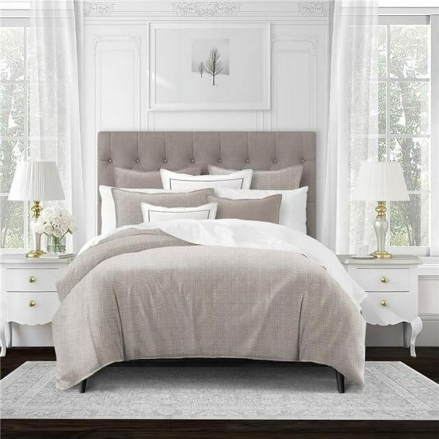 6ix Tailors BIS-TAN-CVT-QN-5PC Bishop Tan Queen Coverlet & 2 Pillow Shams Set - 5 Piece