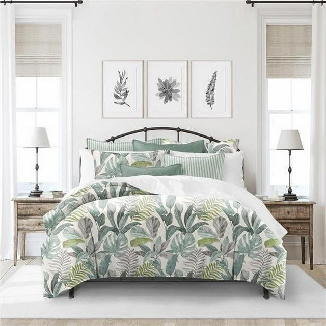 6ix Tailors  Fine Linens Palm Bay Seafoam Coverlet Set Full - Queen