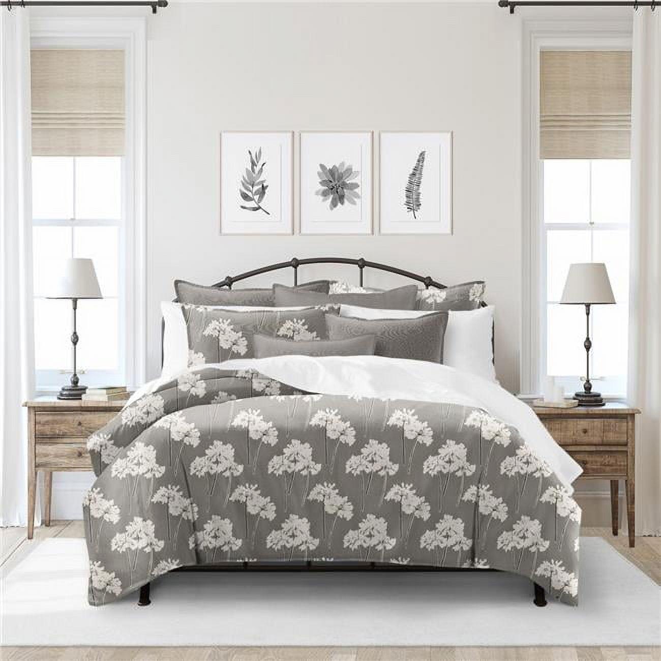 6ix Tailors SMF-FLO-MOC-CVT-TW-2PC Summerfield Mocha Twin Coverlet & 1 Pillow Sham Set - 2 Piece