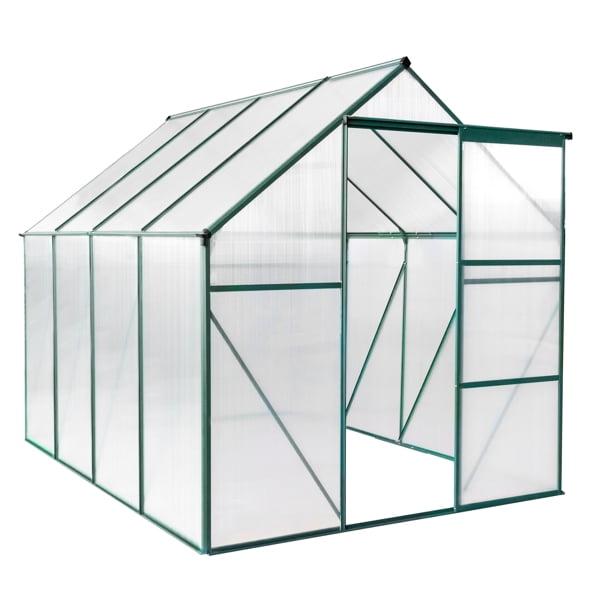 Historyli Go5H 6x8 FT Polycarbonate Greenhouse With Sliding Door Adjustable Roof Aluminum Walk-in Greenhouses For Outdoor Patio Backyard