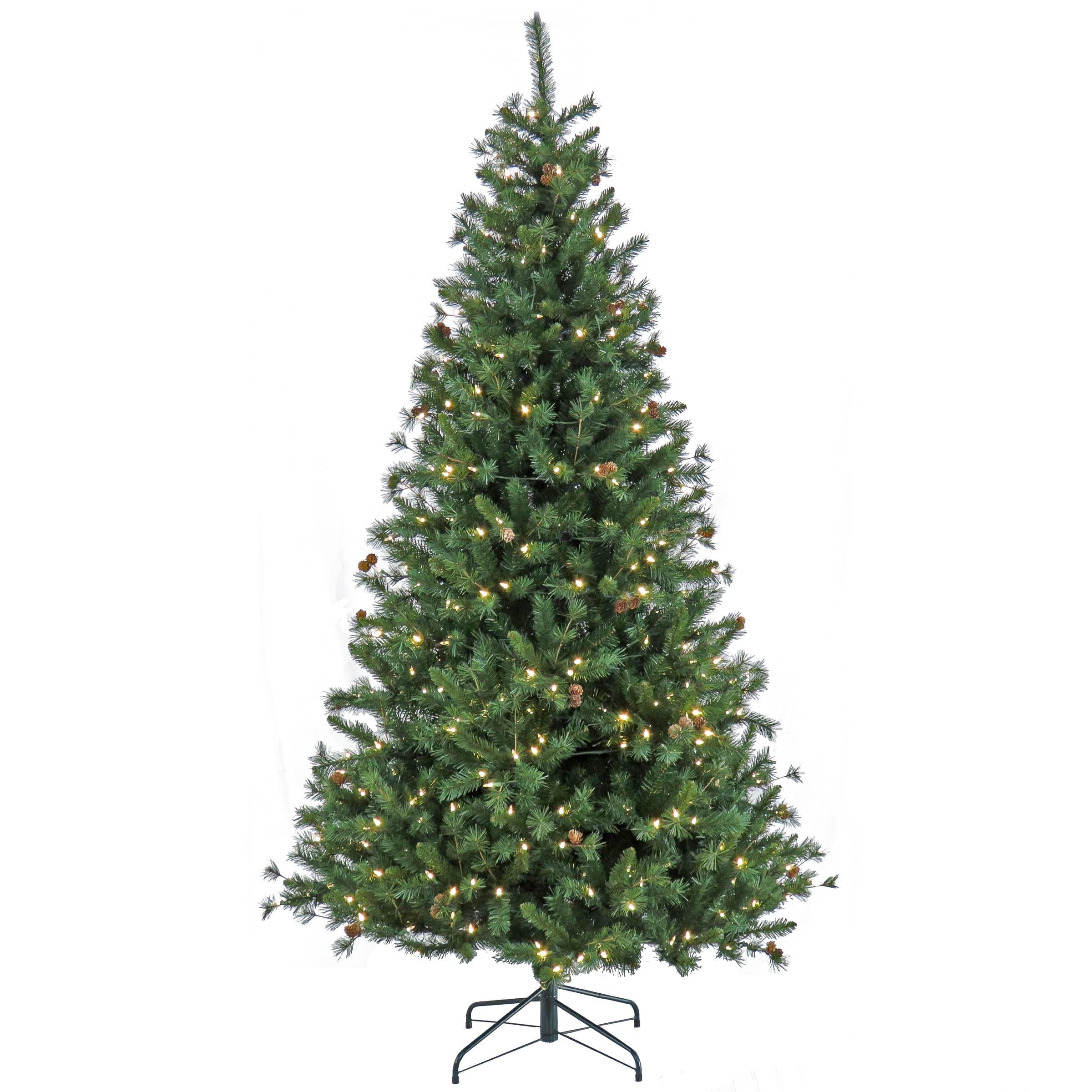 7.5 ft Green Spruce Christmas Tree with LED Lights