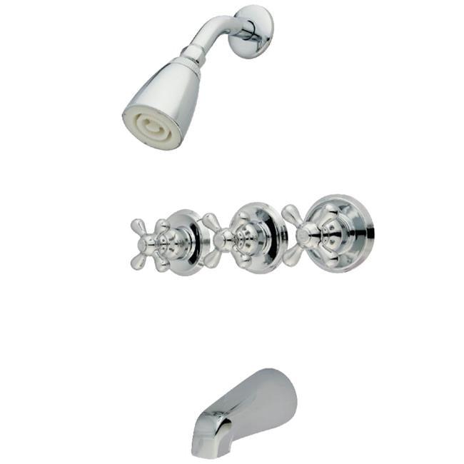 Kingston Brass Victorian Triple-Handle Tub and Shower Faucet