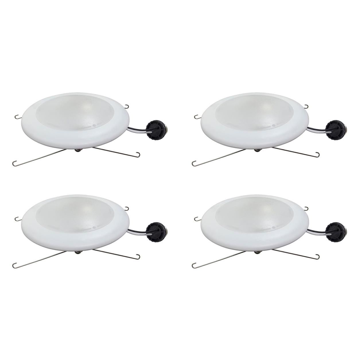 White Aluminum 7.5" LED Recessed Disk Light Set