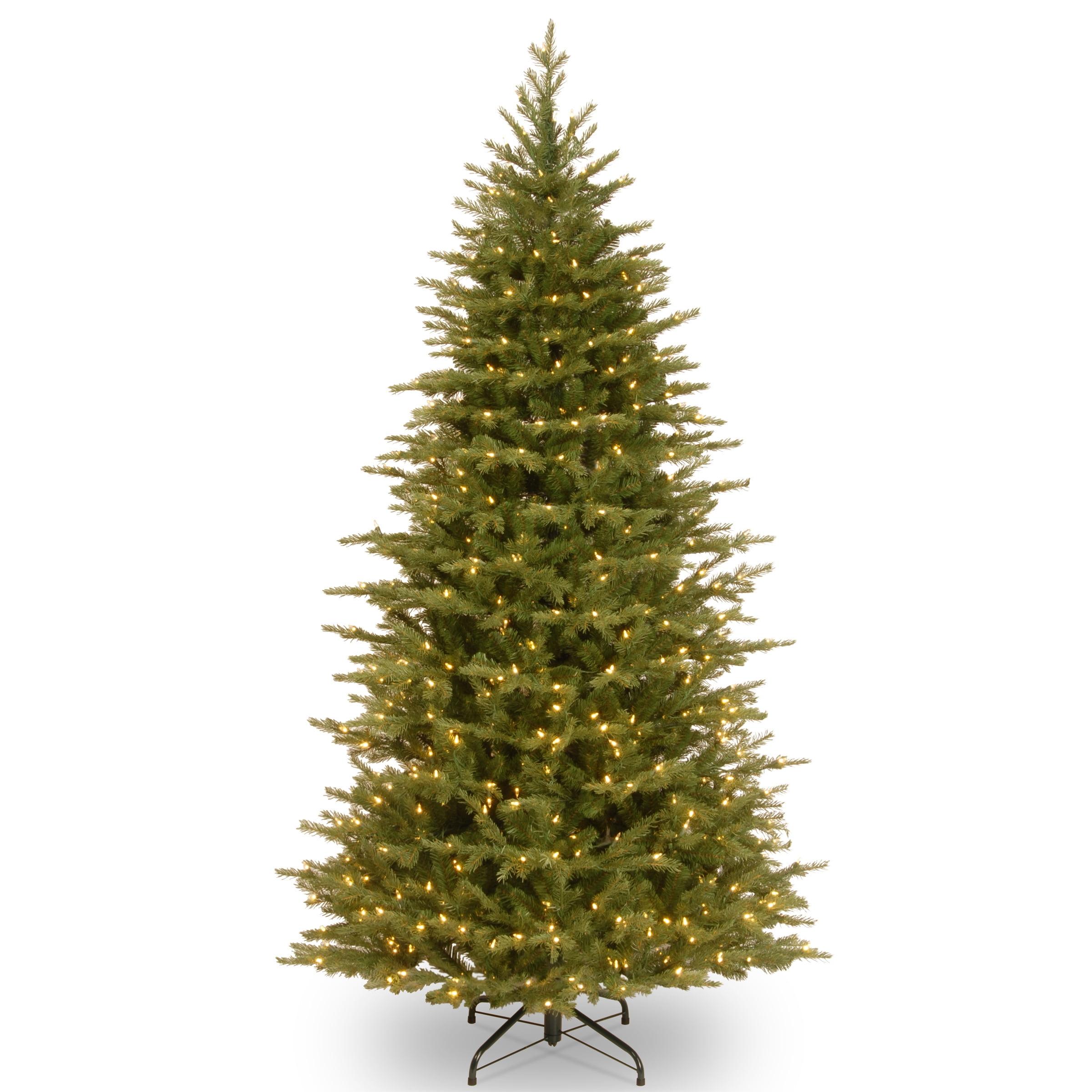 7.5' Prelit LED Slim Nordic Spruce Artificial Christmas Tree Dual Color Lights - National Tree Company