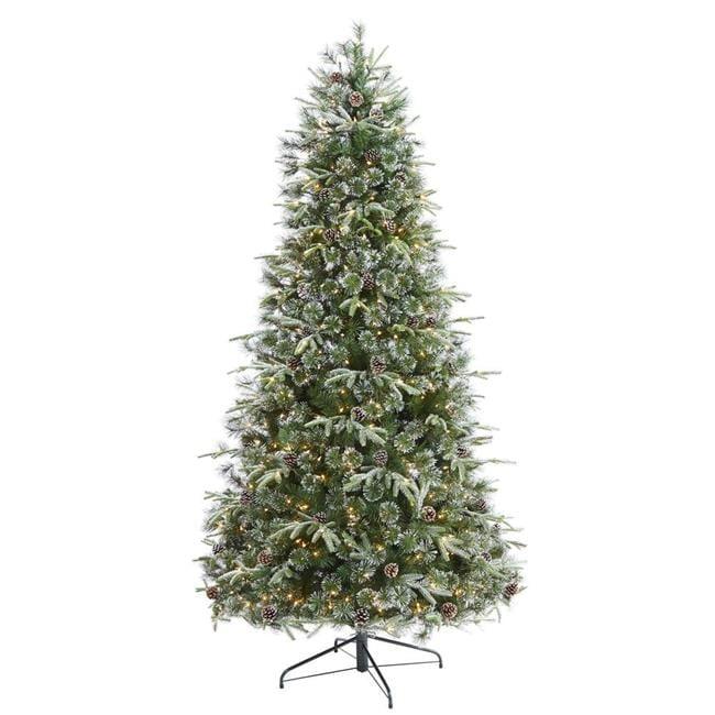 7.5 ft Snow-Tipped Pine Artificial Christmas Tree with LED Lights