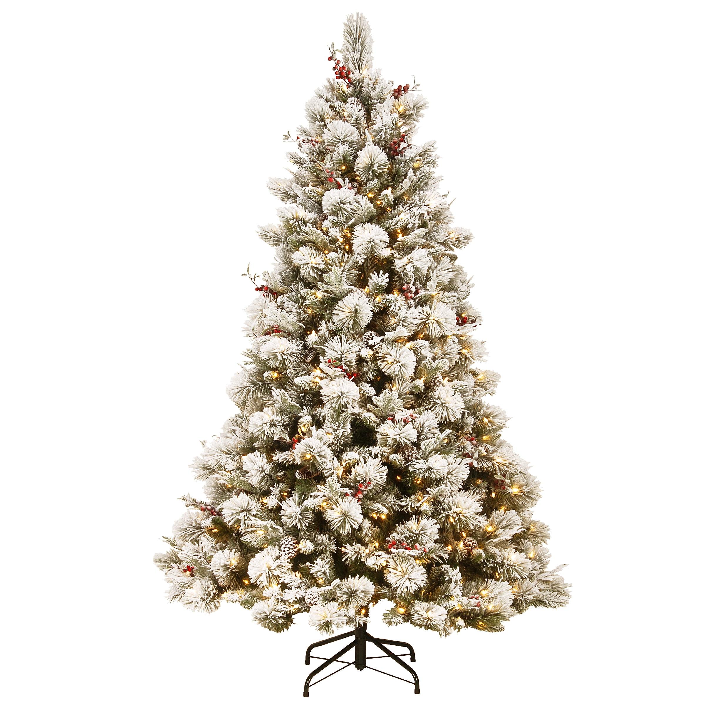 The Holiday Aisle® 7.5ft. Snowy Bedford Pine Tree with Clear Lights