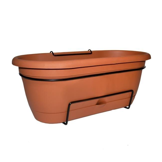 Lucca Terracotta Rectangular Window Box with Self-Watering Basin