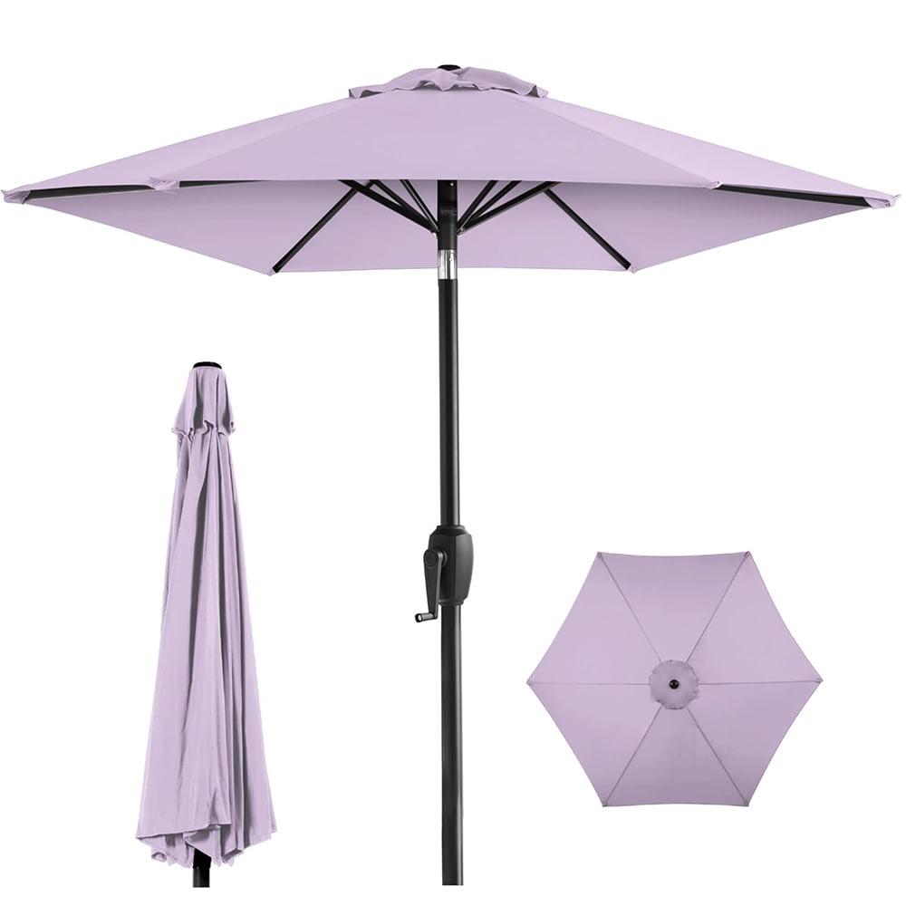 Best Choice Products 7.5ft Heavy-Duty Outdoor Market Patio Umbrella w/ Push Button Tilt, Easy Crank