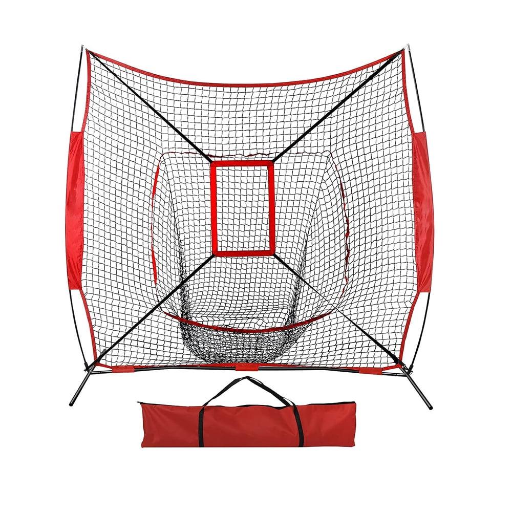 Zeny 7' x 7' Baseball Softball Practice Net Hitting Pitching Training Net w/Strike Zone,Bow Frame & Carry Bag