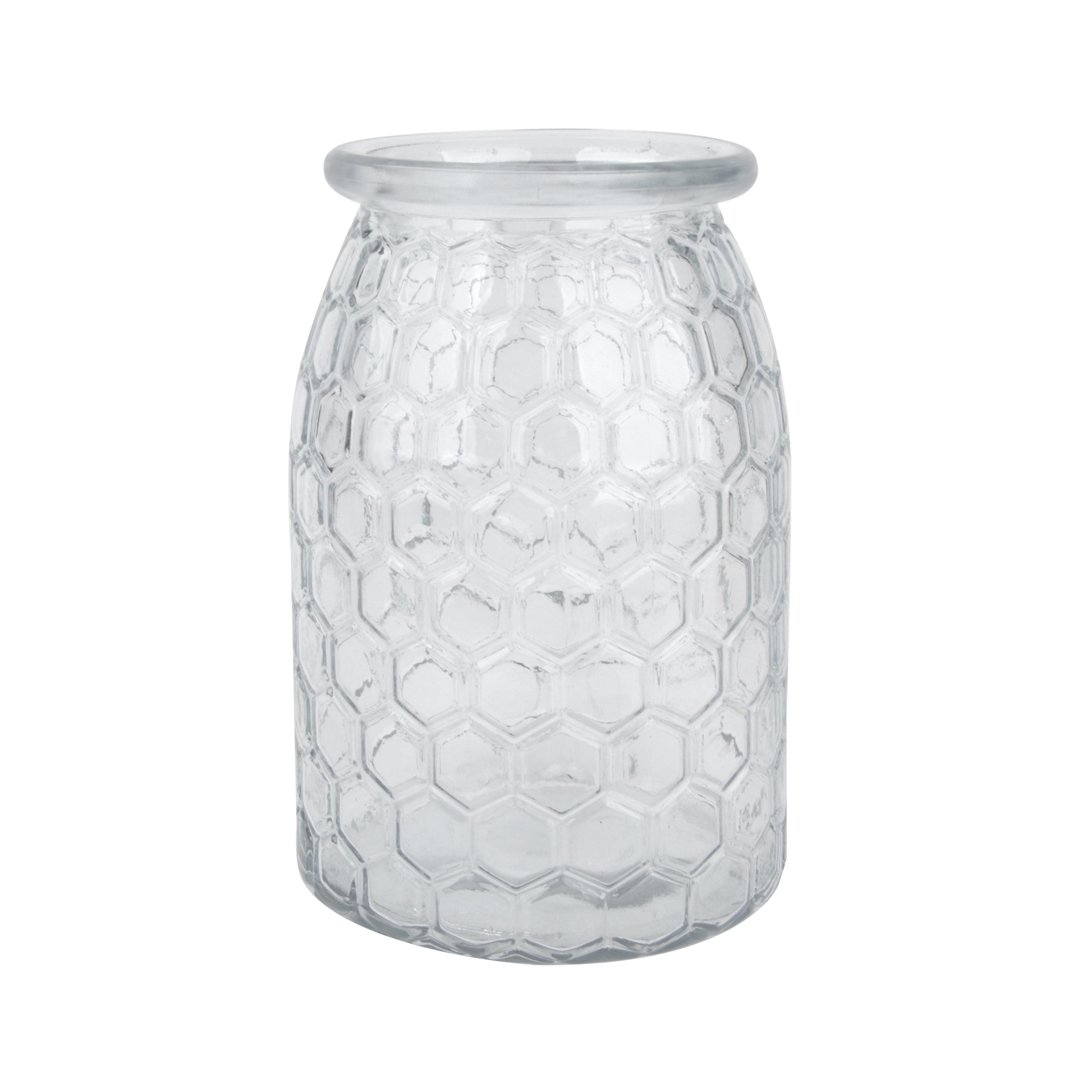 7.75" Clear Glass Honeycomb Vase by Ashland® - Baskets for Spring Home Décor and Crafting