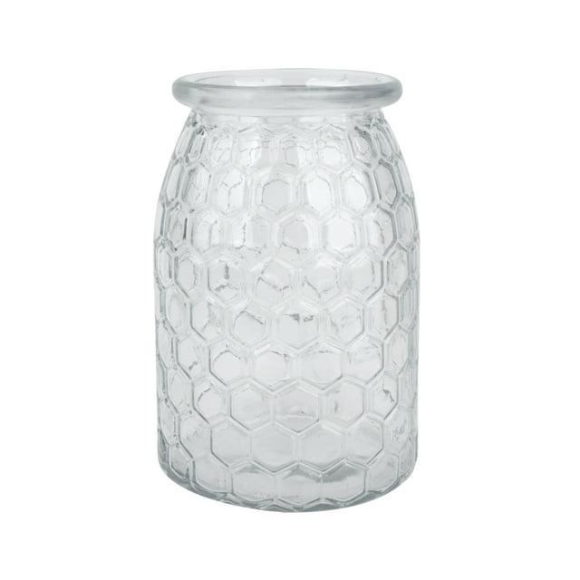 7.75" Clear Glass Honeycomb Vase by Ashland® - Baskets for Spring Home Décor and Crafting