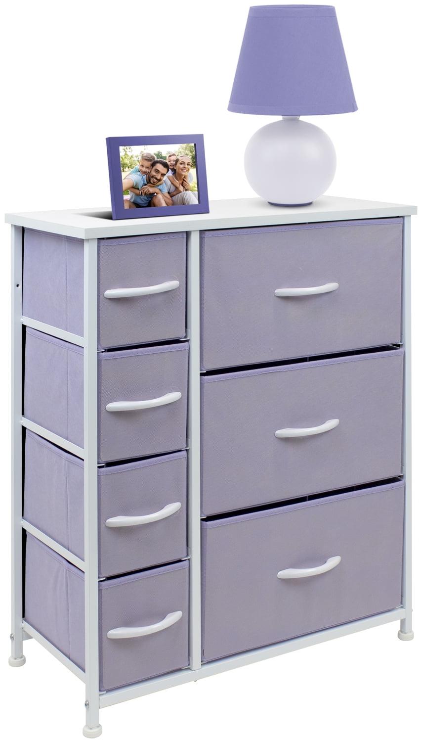 Lavender 7-Drawer Vertical Chest Dresser with Deep Drawers