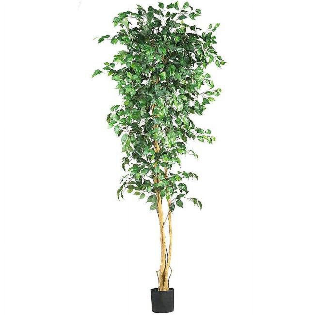 Eternal Verdant Silk Ficus Tree, 7ft Outdoor-Ready with Pot