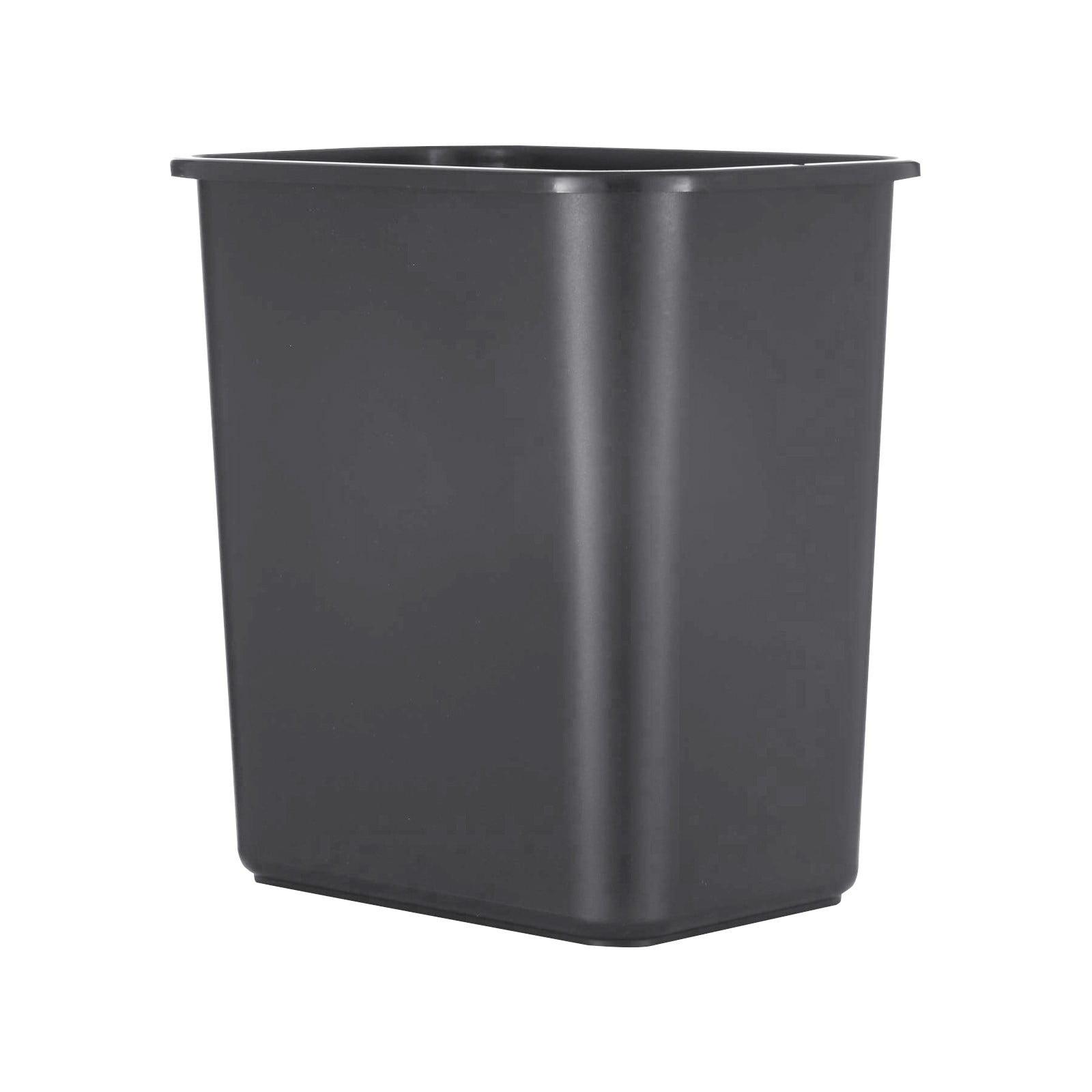 Black 7 Gallon Plastic Space Saver Trash Can for Commercial Use